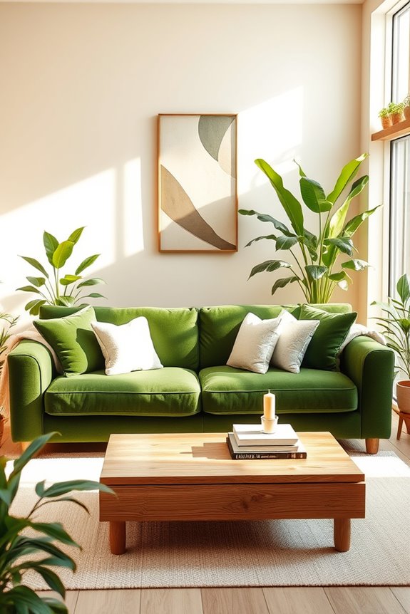 comfortable green sofa choice