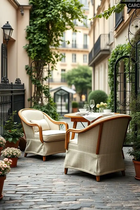 comfortable outdoor caf seating