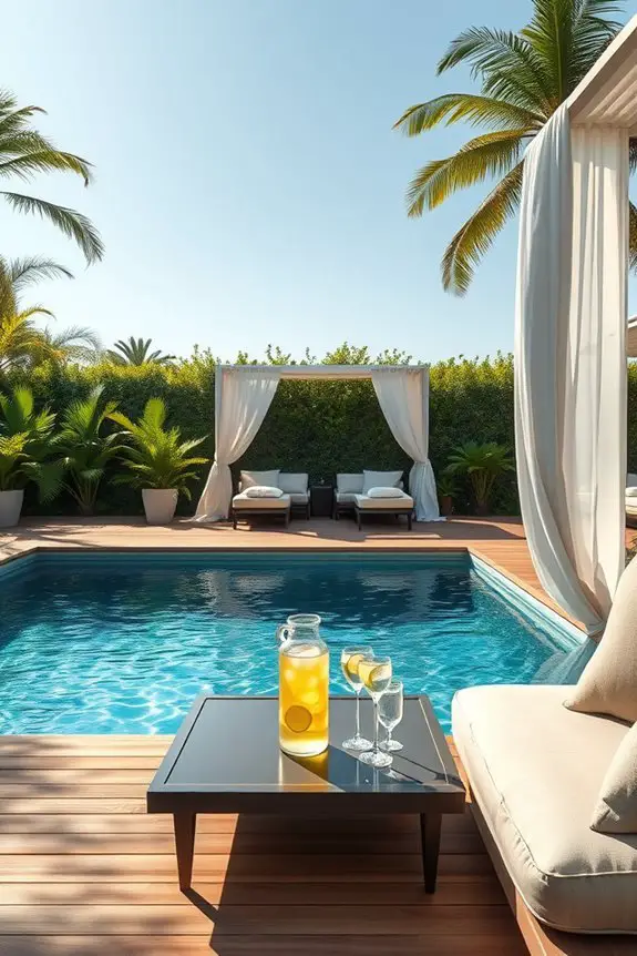comfortable poolside lounge zone