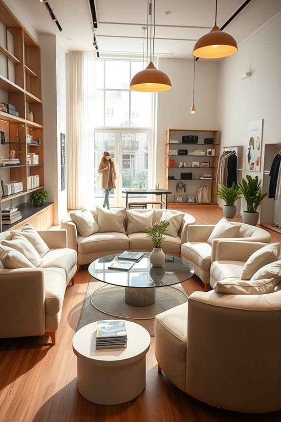 comfortable stylish lounge areas