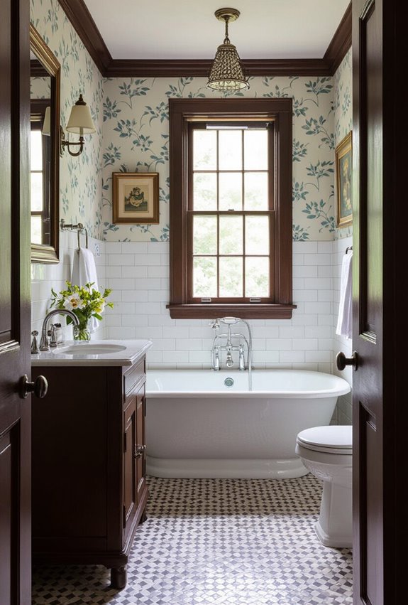 compact antique bathroom charm