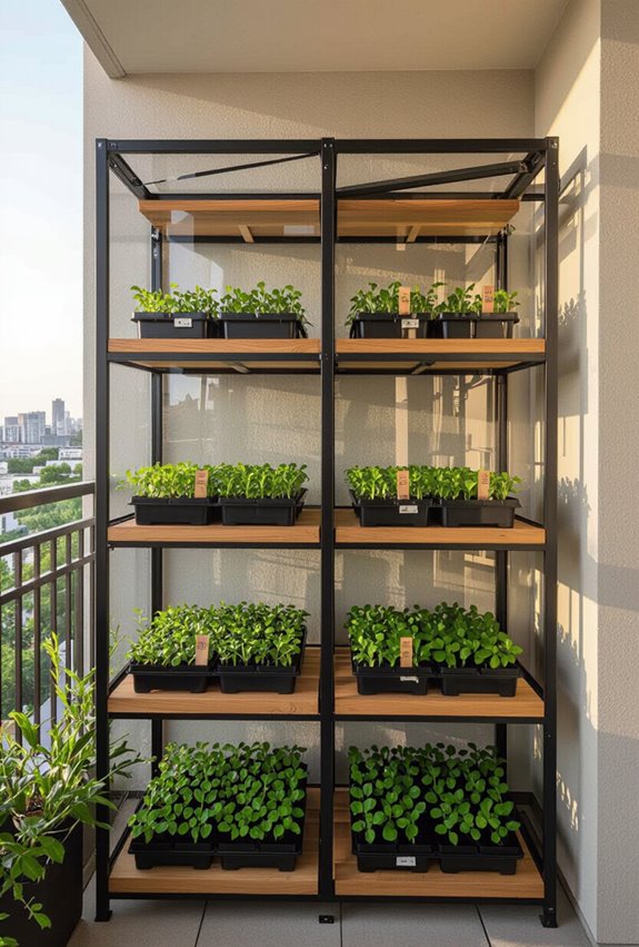 compact balcony greenhouse shelf