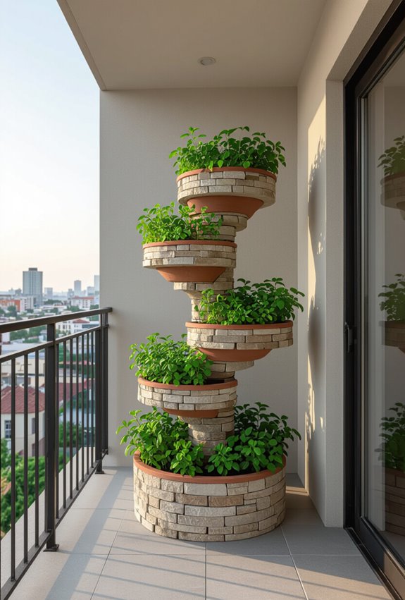 compact balcony herb spiral