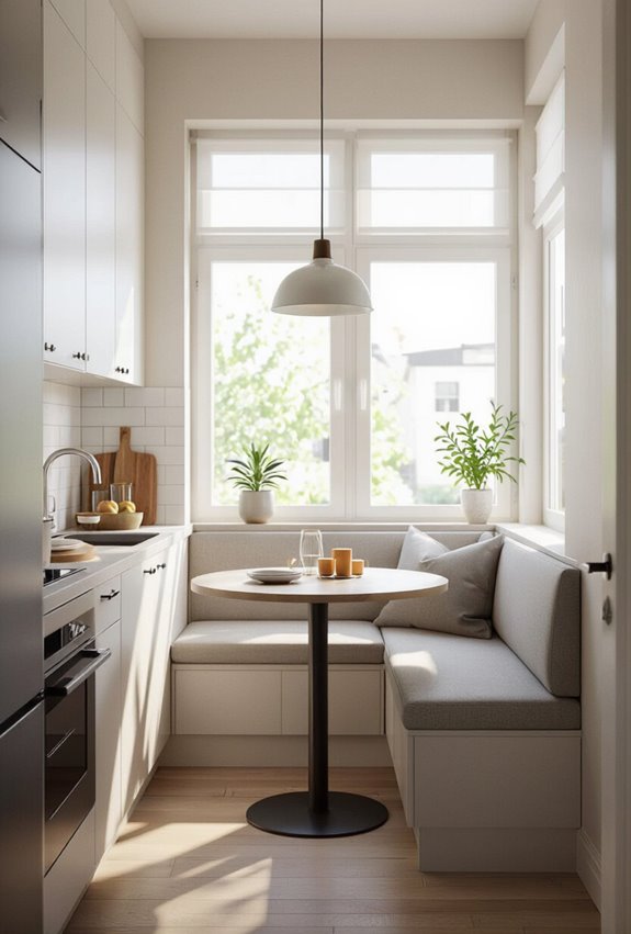 compact banquette with storage