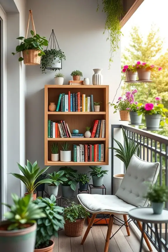 compact bookshelves for balconies