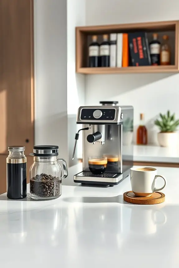 compact coffee station organization