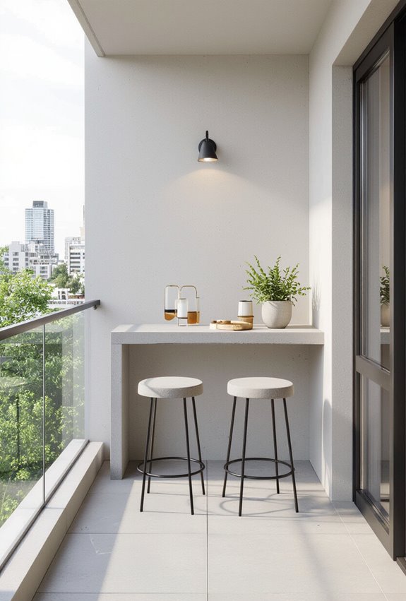 compact concrete balcony bar