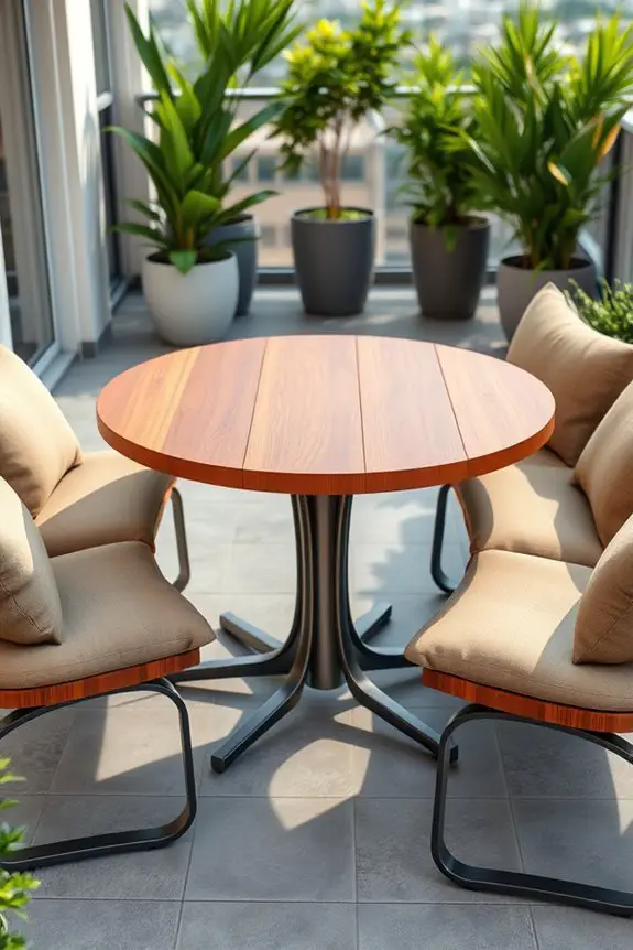 compact dining for balconies