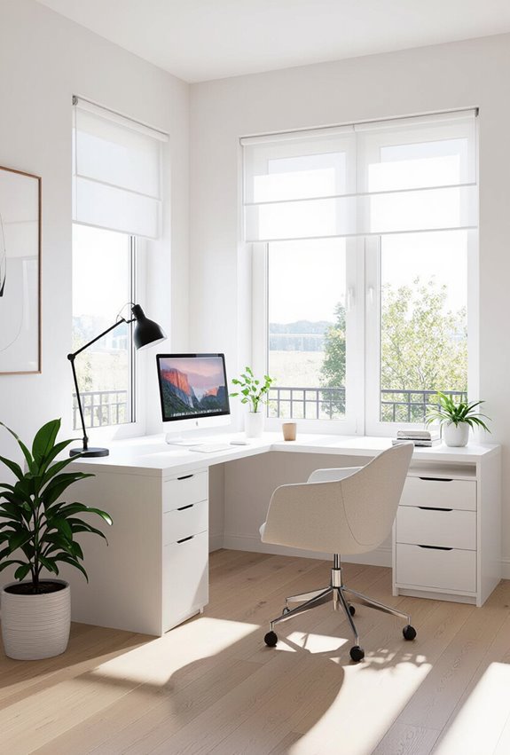 compact dual zone corner workspace