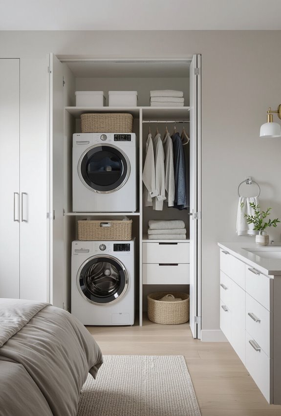 compact ensuite stacked laundry