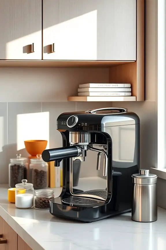 compact espresso machine setup