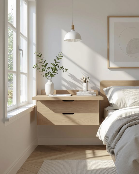 compact floating desk solution