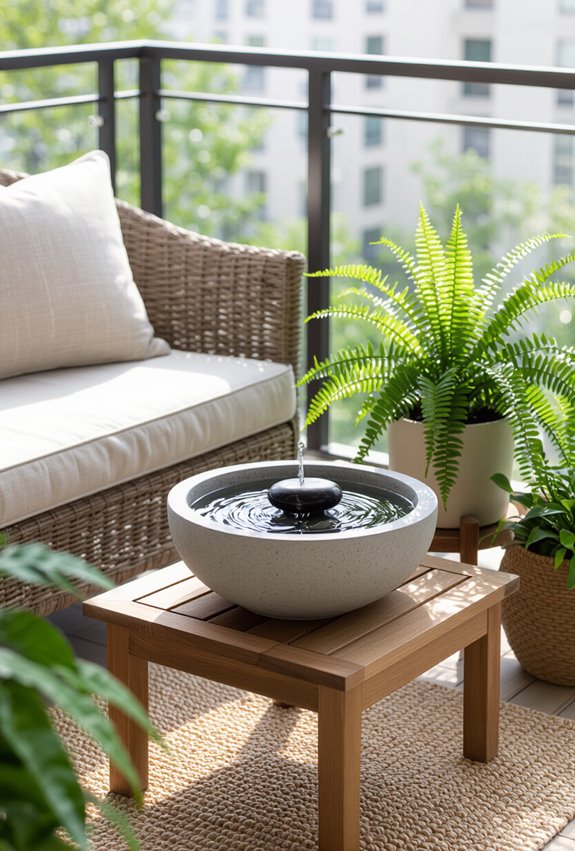 compact fountain for cooling noise