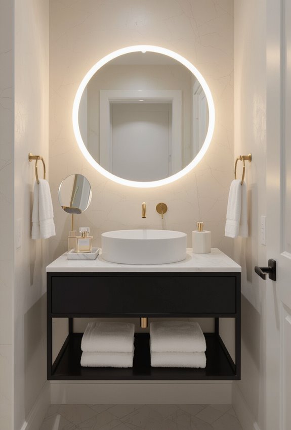 compact glam metallic accents