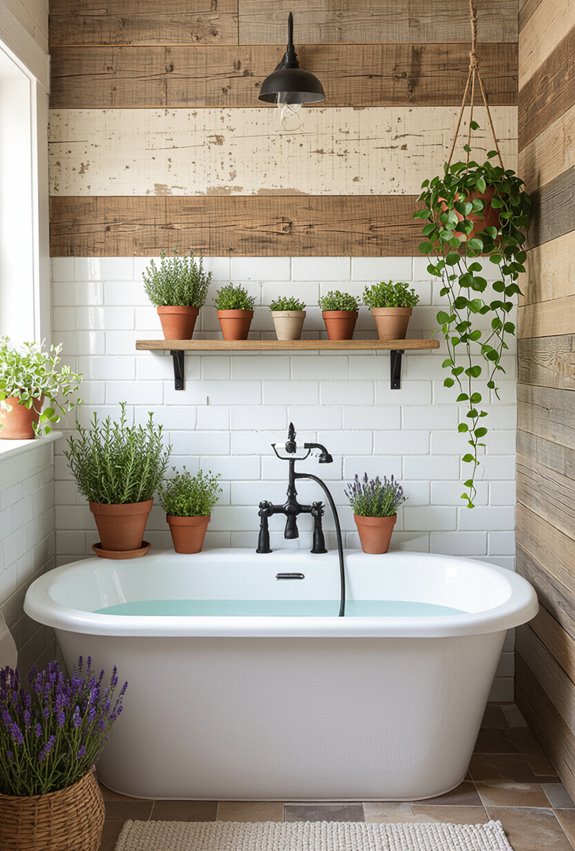compact greenery enhances bathrooms