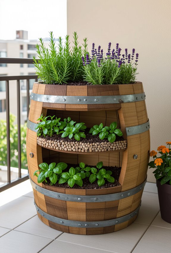 compact herb spiral garden