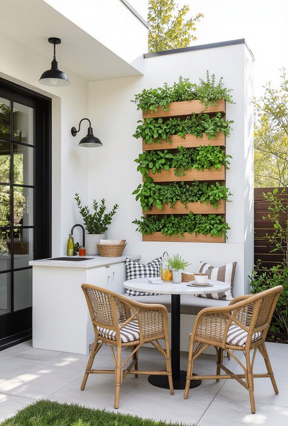 compact kitchen herb wall