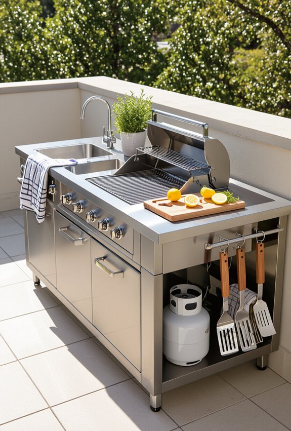 compact multifunctional balcony grill station
