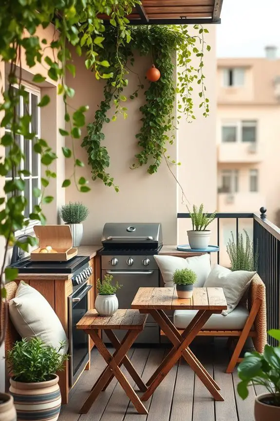 compact outdoor cooking space