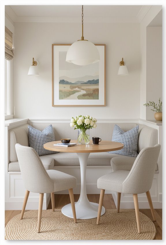compact pedestal table seating