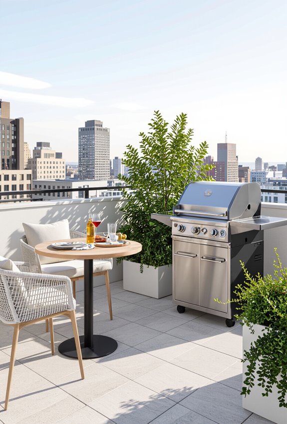 compact rooftop balcony barbecue