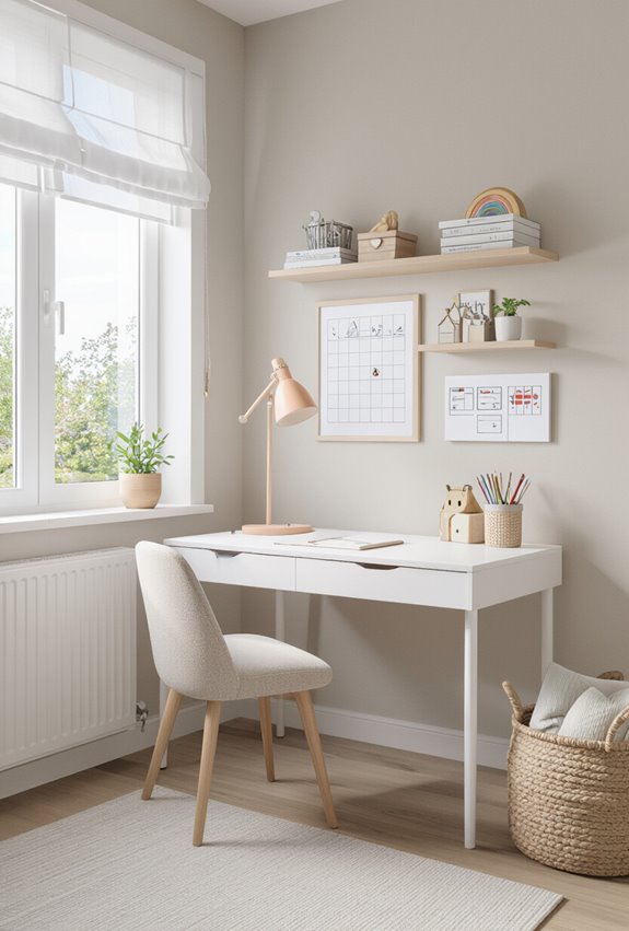 compact stocked sensory friendly homework station