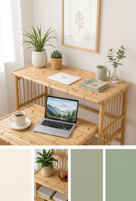 compact sustainable bamboo workstation