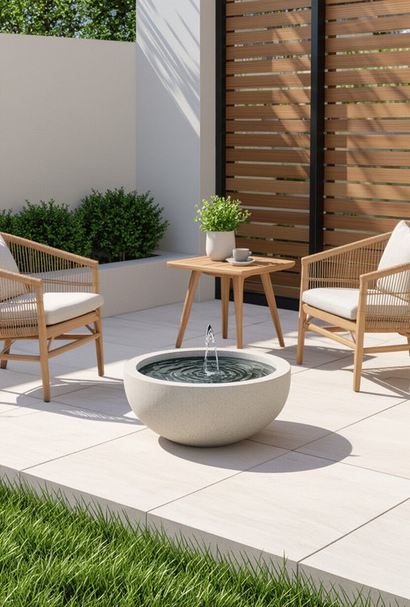 compact zen pebble fountain