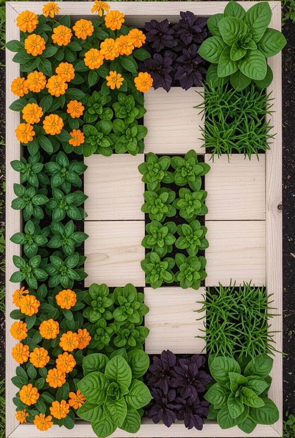 companion planting chessboard layout