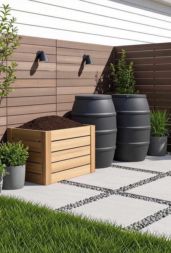 compost bins rain barrels