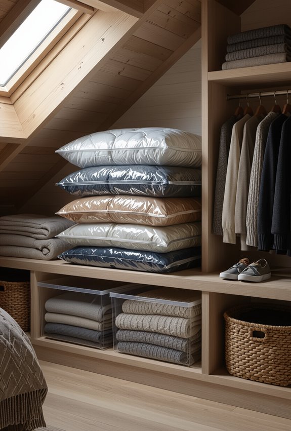 compress seasonal textiles into vacuum