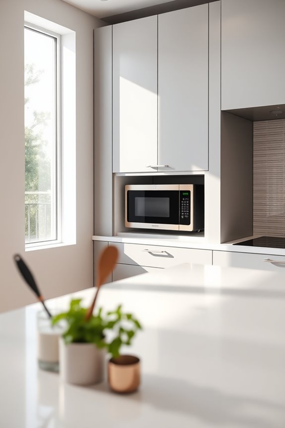 concealed microwave cabinet design
