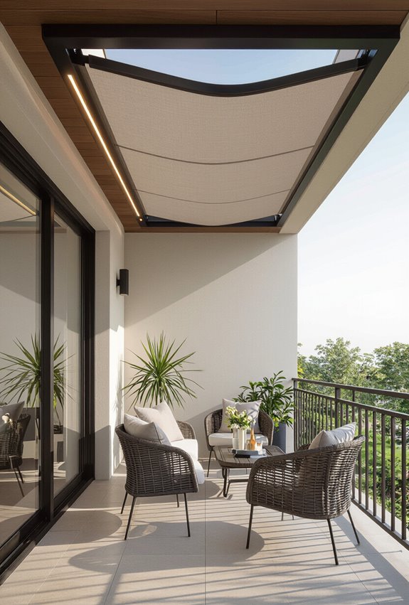 concealed motorized retractable awning