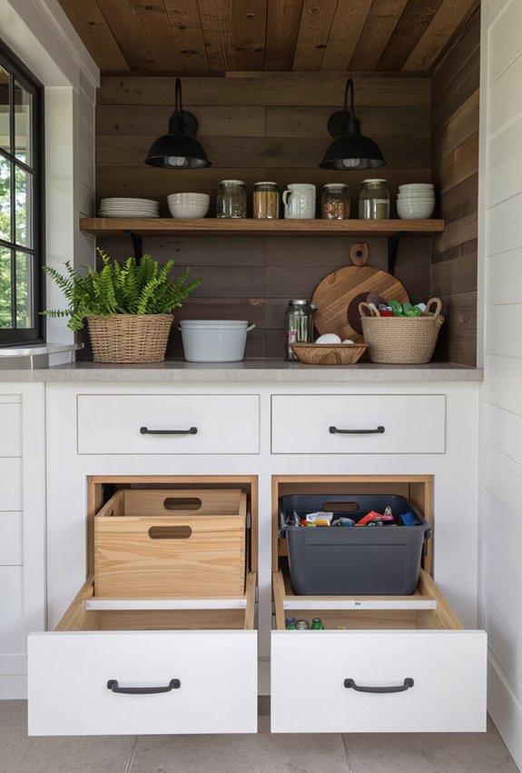 concealed pullout trash recycling