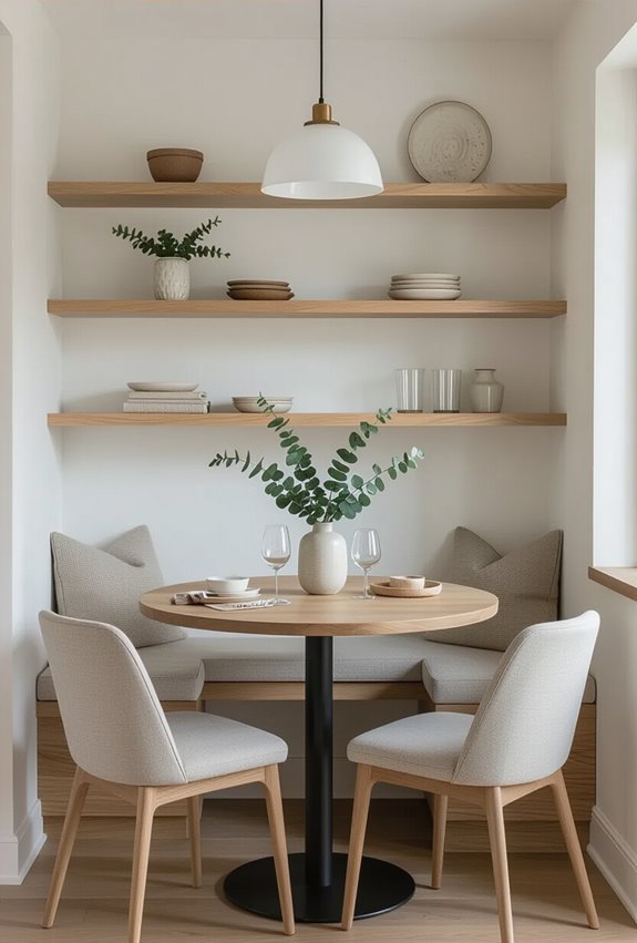 concealed wall layered display shelves