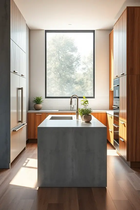 concrete and wood contrast
