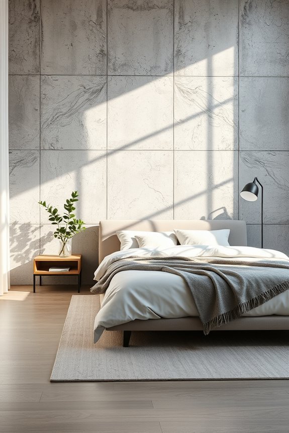 concrete art enhances bedrooms
