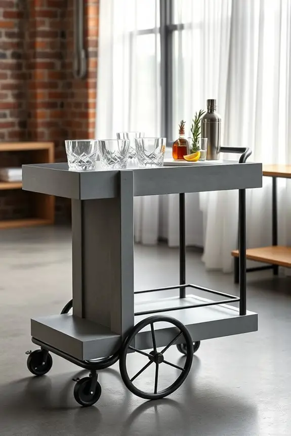 concrete bar cart design