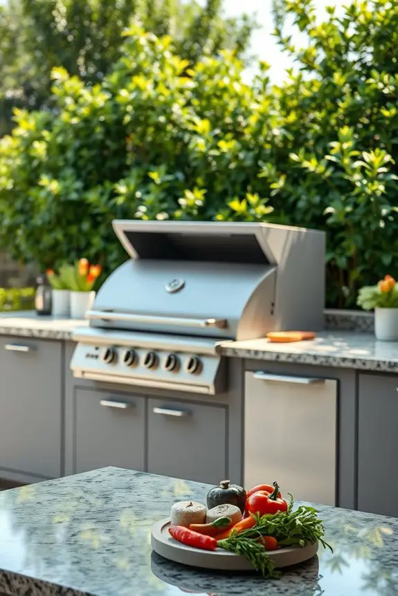 concrete bbq and smoker combo