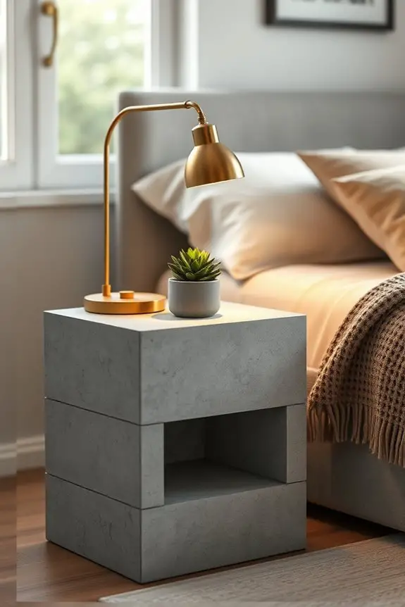 concrete block table diy