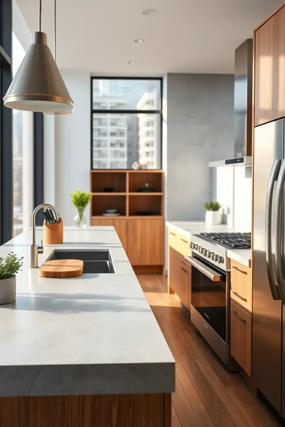 concrete counters with storage