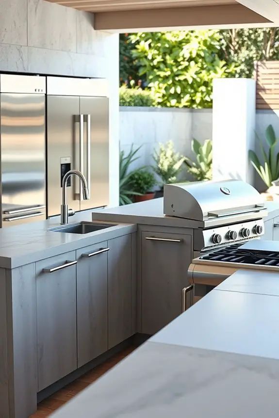 concrete countertops stainless steel