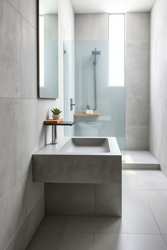 concrete elements for small bathrooms