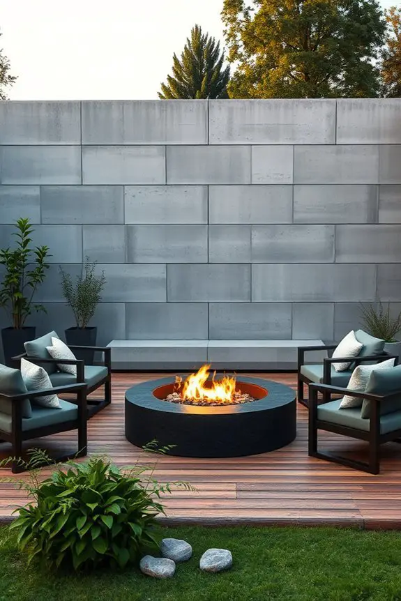 concrete fire pit oasis