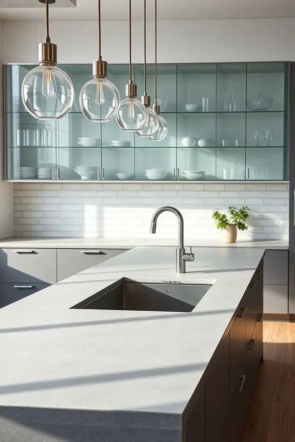 concrete glass kitchen fusion