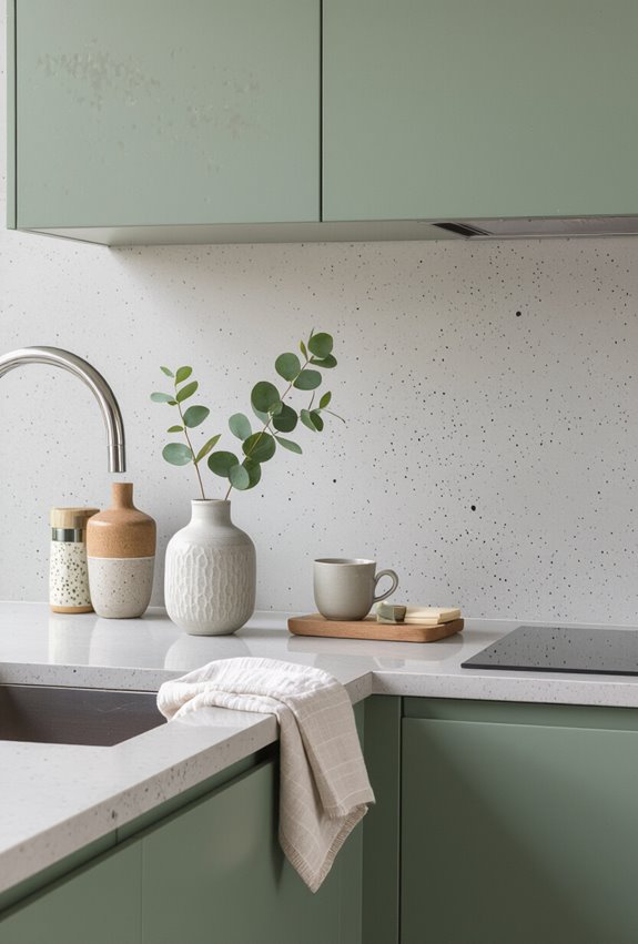 concrete grey velvet green
