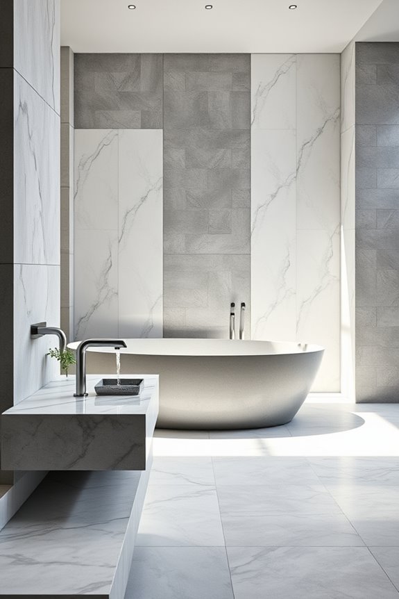 concrete meets marble elegance