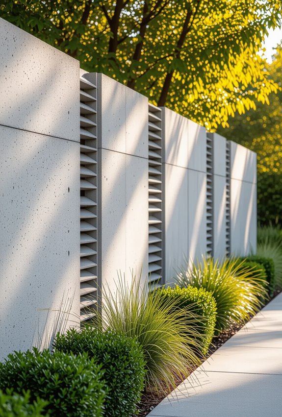 concrete noise reducing boundary wall