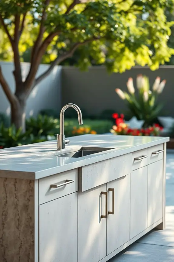 concrete outdoor kitchen island