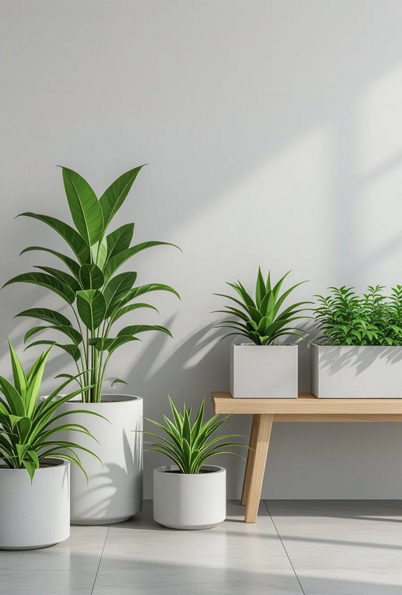 concrete planters for industrial greenery